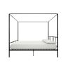 Queen size Black Metal Canopy Bed Frame with Headboard and Footboard