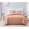 Full/Queen Lightweight Blush Ultra Soft 3-Piece Microfiber Quilt Set