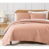 Full/Queen Lightweight Blush Ultra Soft 3-Piece Microfiber Quilt Set