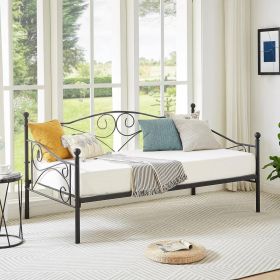 Twin size Classic Heavy Duty Steel Daybed Frame in Black Metal Finish