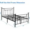 Full size Vintage Style Black Metal Platform Bed Frame with Headboard Footboard