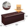 Brown Faux Leather Upholstered End of Bed Storage Bench Ottoman