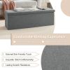 Dark Grey Linen Upholstered Bedroom Living Room Entryway Storage Bench Ottoman