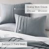 Full/Queen size Pleated Pre-Washed Microfiber Comforter Set in Blue Grey