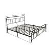 King size Black Metal Platform Bed Frame with Rounded Headboard Footboard