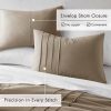 Queen size Microfiber Pleated Soft Lightweight Comforter Set Tan Khaki Taupe