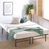 King size Metal Bed Frame with Bamboo Wood Slats