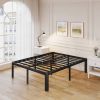 King size Heavy Duty Metal Bed Frame with Round Edge Legs - Headboard Compatible