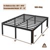 King size Heavy Duty Metal Bed Frame with Round Edge Legs - Headboard Compatible
