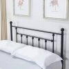 Queen size Vintage Style Black Metal Platform Bed Frame with Headboard Footboard