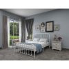 Queen Classic White Metal Bed Frame with Rounded Corners Headboard and Footboard
