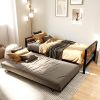 Twin size Modern Heavy Duty Metal Wood Daybed with Trundle Bed Frame
