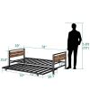 Twin size Modern Heavy Duty Metal Wood Daybed with Trundle Bed Frame