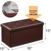 30-inch Brown Faux Leather Upholstered End of Bed Storage Bench Ottoman