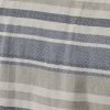 Twin size Navy Blue Tan Cream Chevron Stripe Lightweight Cotton Blanket