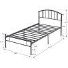 Twin size Black Metal Platform Bed Frame with Arched Headboard