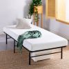 Twin size Metal Bed Frame with Bamboo Wood Slats