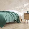 Twin size Lightweight 100-Percent Cotton Reversible Knit Blanket in Green