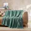 Twin size Lightweight 100-Percent Cotton Reversible Knit Blanket in Green
