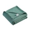 Twin size Lightweight 100-Percent Cotton Reversible Knit Blanket in Green