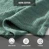 Twin size Lightweight 100-Percent Cotton Reversible Knit Blanket in Green