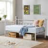 Twin size Farmhouse Daybed Frame in White Metal Finish