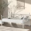 Twin size Heavy Duty Metal Daybed Frame in Classic White Finish