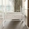 Twin size Heavy Duty Metal Daybed Frame in Classic White Finish
