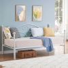 Twin size Classic Heavy Duty Steel Day Bed Frame in White Metal Finish