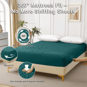 Diamond Grid Ultrasonic Waterproof Mattress Protector (Option: Green-Full)