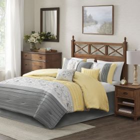 Embroidered 7 Piece Comforter Set (Color: as Pic)