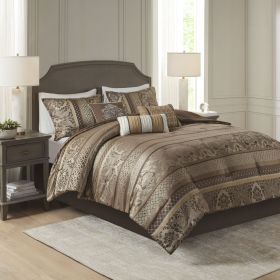 7 Piece Jacquard Comforter Set (Color: as Pic)